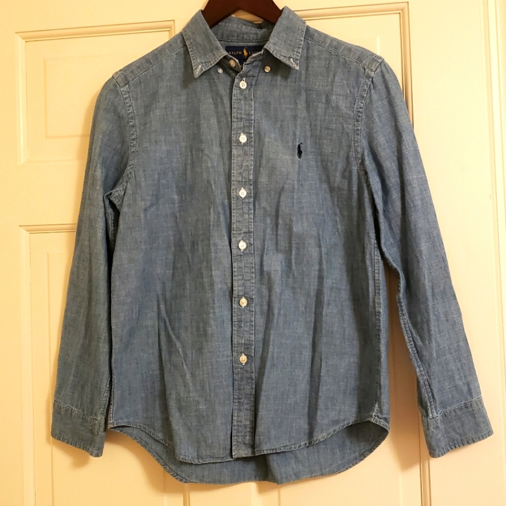 Ralph Lauren denim button down top, 14-16